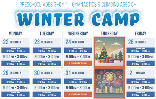 Exxcel Gymnastics and Climbing Winter Camp Exxcel Winter Camp